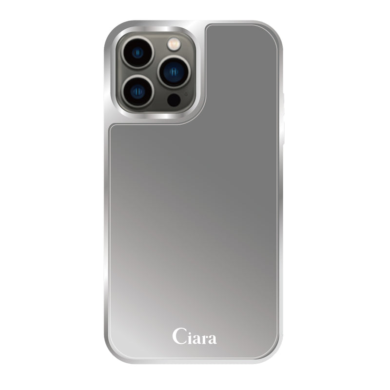 iPhoneケース ミラーシルバーバンパー ミラー付きケース ロゴ