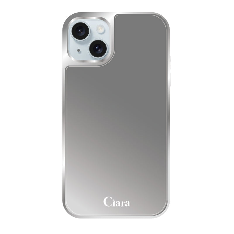 iPhoneケース ミラーシルバーバンパー ミラー付きケース ロゴ