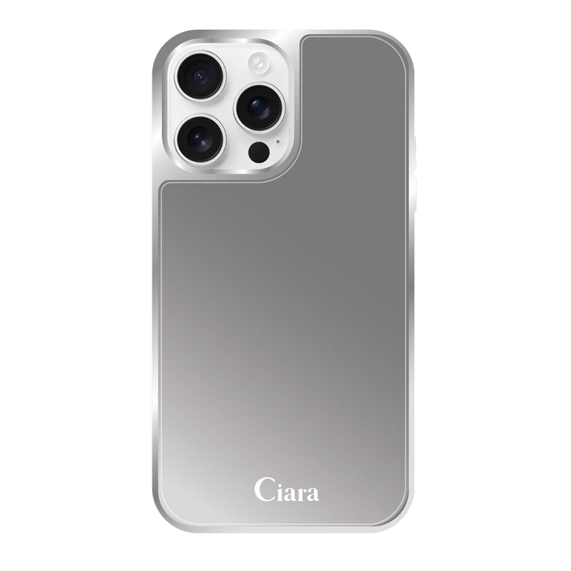 iPhoneケース ミラーシルバーバンパー ミラー付きケース ロゴ