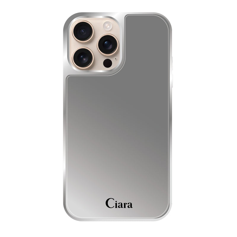 iPhoneケース ミラーシルバーバンパー ミラー付きケース ロゴ