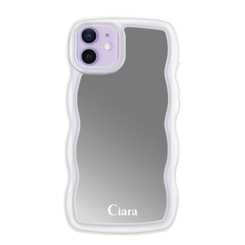 iPhoneケース ウェーブ ミラーケース ロゴ
