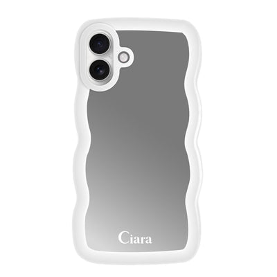 iPhoneケース ウェーブ ミラーケース ロゴ