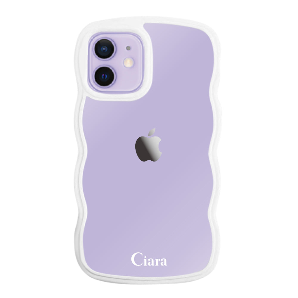 iPhone12/12Proケース ウェーブフレーム クリアケース ロゴ ホワイト