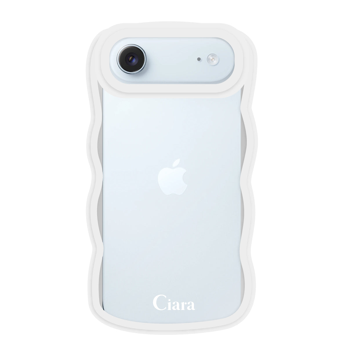iPhoneAir ウェーブフレーム クリアケース ロゴ ホワイト