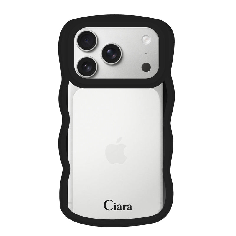 iPhoneケース ウェーブフレーム クリアケース ロゴ