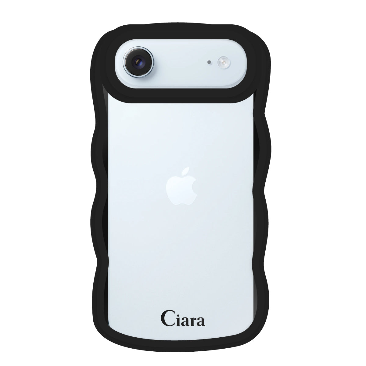 iPhoneAir ウェーブフレーム クリアケース ロゴ ブラック