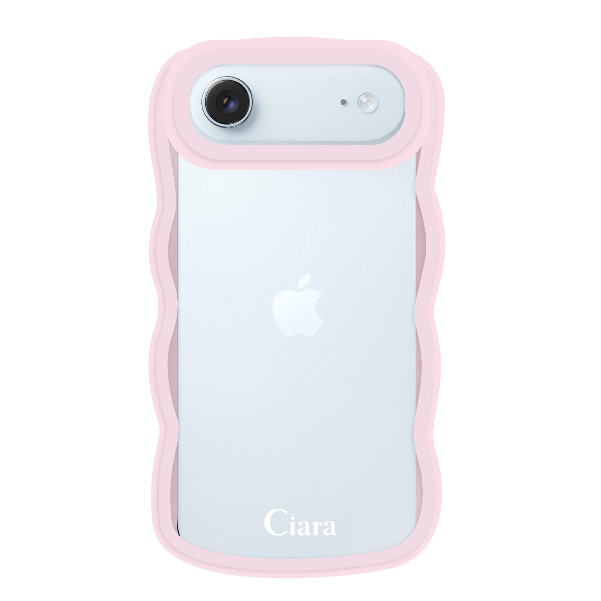 iPhoneAir ウェーブフレーム クリアケース ロゴ ピンク