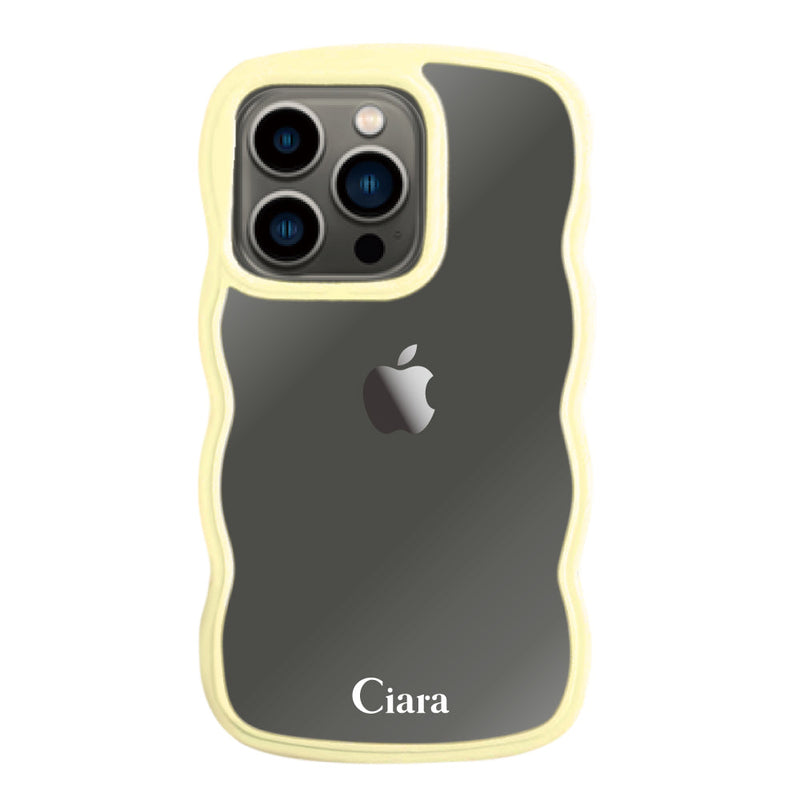 iPhoneケース ウェーブフレーム クリアケース ロゴ