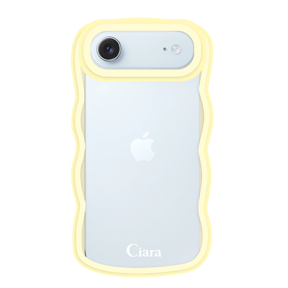 iPhoneAir ウェーブフレーム クリアケース ロゴ イエロー