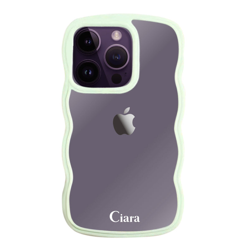 iPhoneケース ウェーブフレーム クリアケース ロゴ