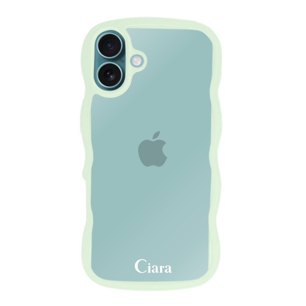 iPhoneAir ウェーブフレーム クリアケース ロゴ グリーン