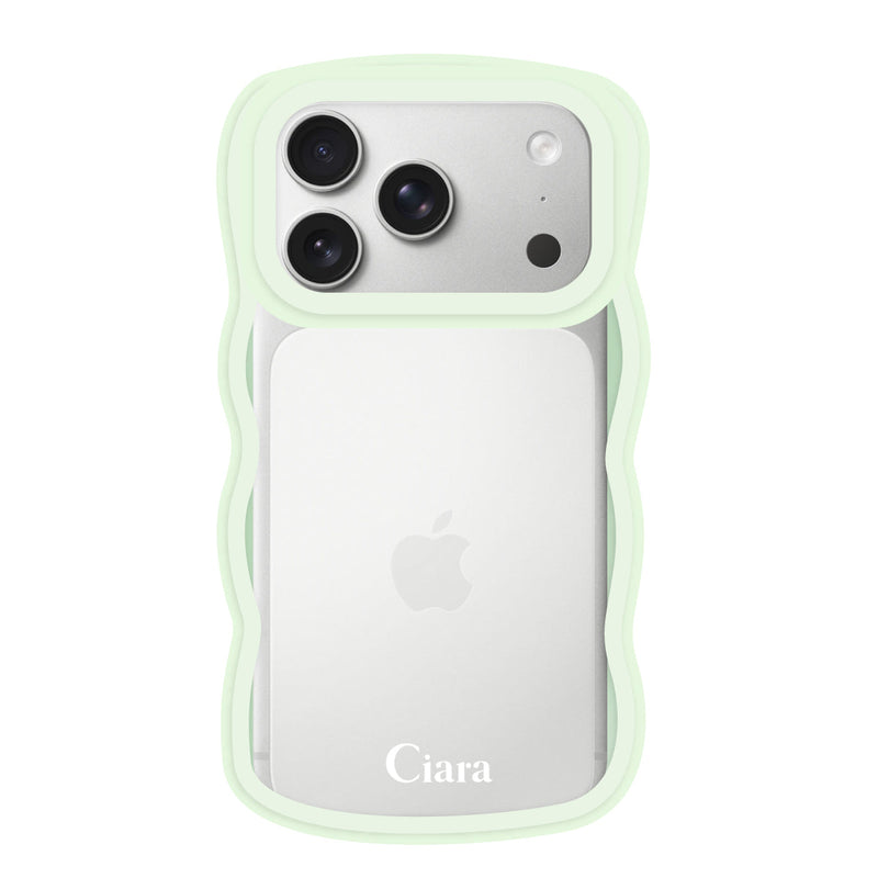iPhoneケース ウェーブフレーム クリアケース ロゴ