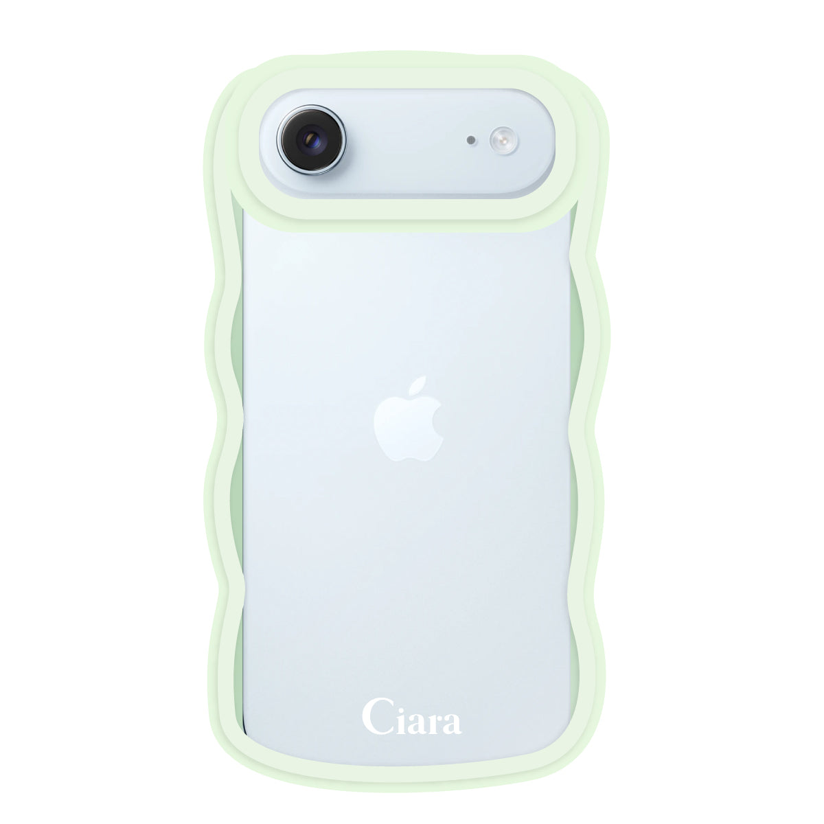 iPhoneAir ウェーブフレーム クリアケース ロゴ グリーン
