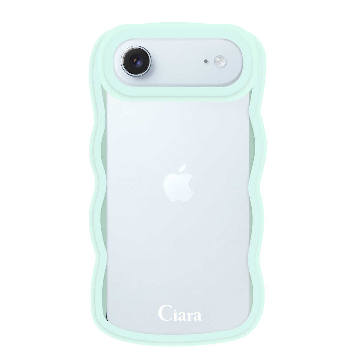 iPhoneAir ウェーブフレーム クリアケース ロゴ ブルー