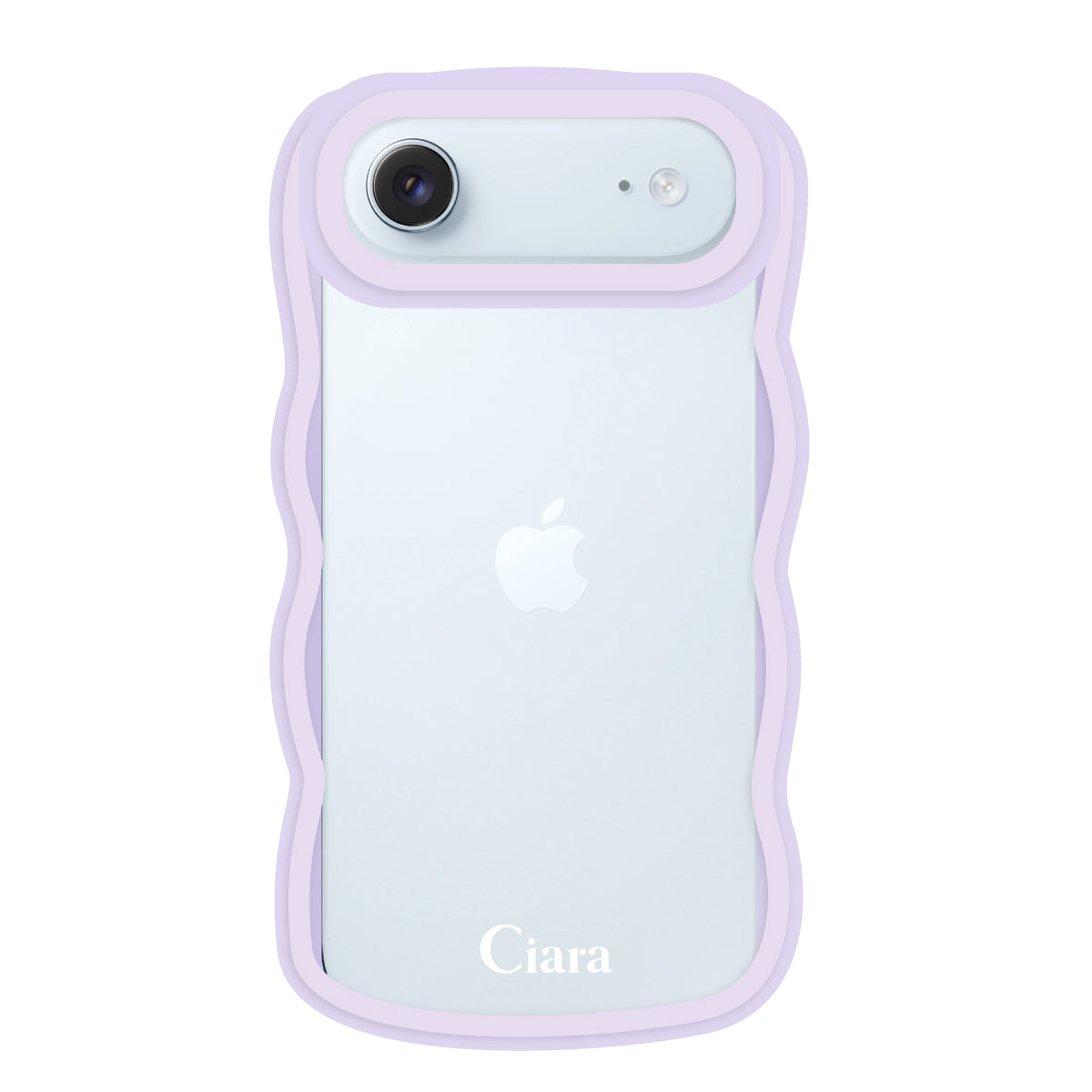 iPhoneAir ウェーブフレーム クリアケース ロゴ パープル