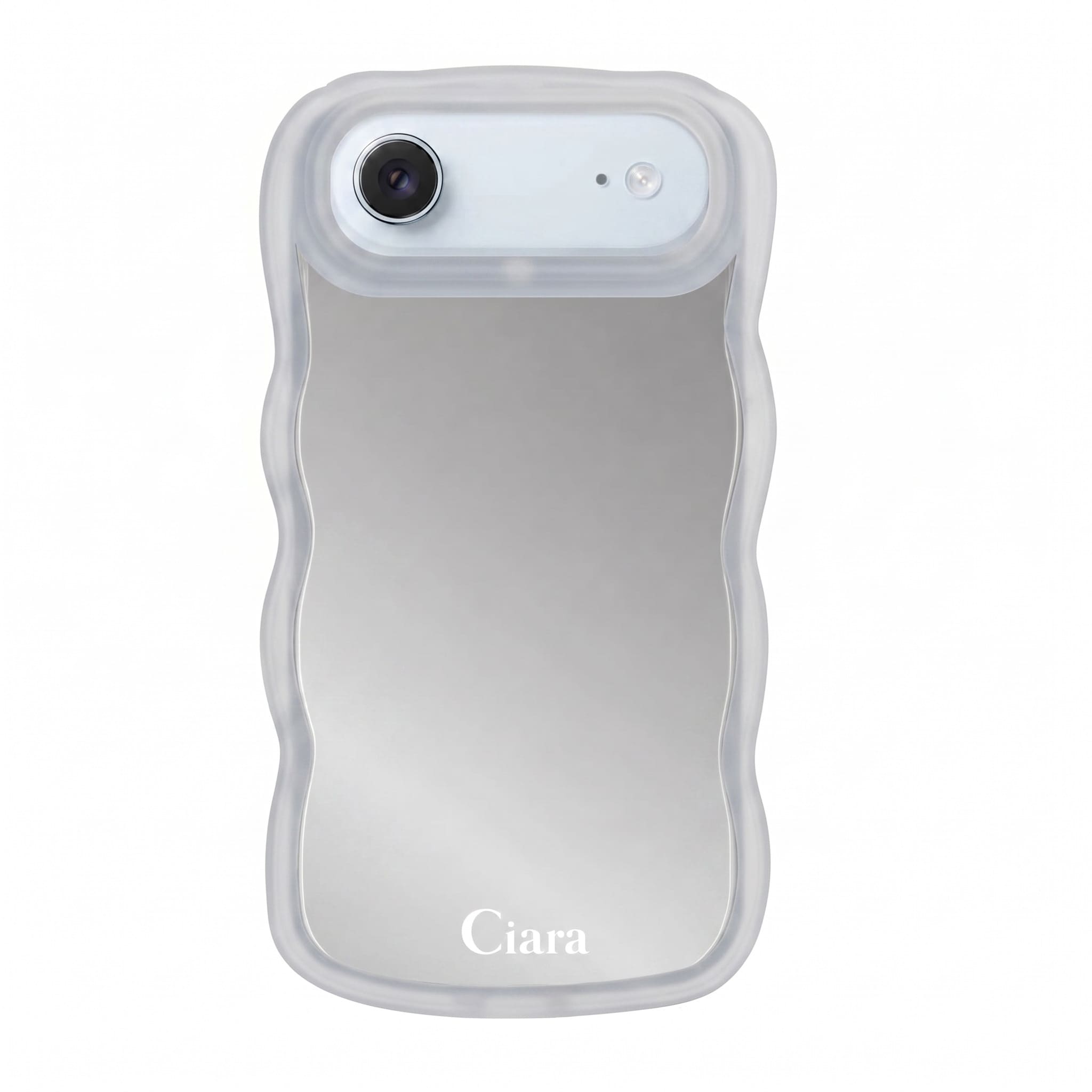 iPhoneAir ウェーブフレーム ミラーケース ロゴ クリア
