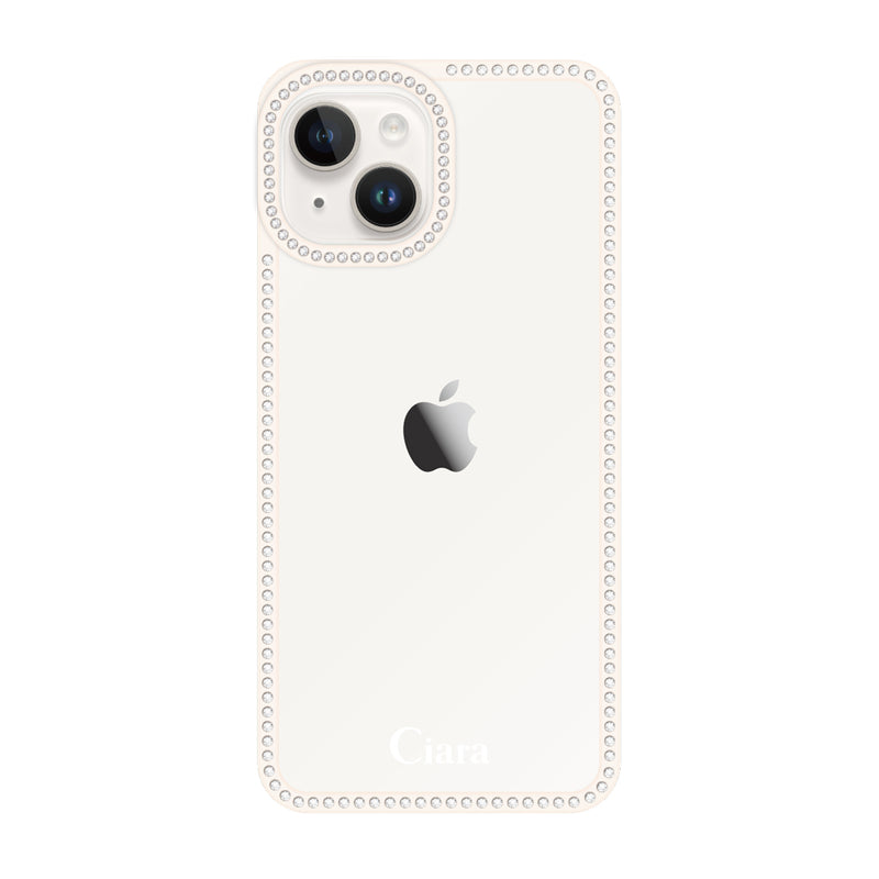 iPhoneケース ラインストーンフレーム クリアケース ロゴ