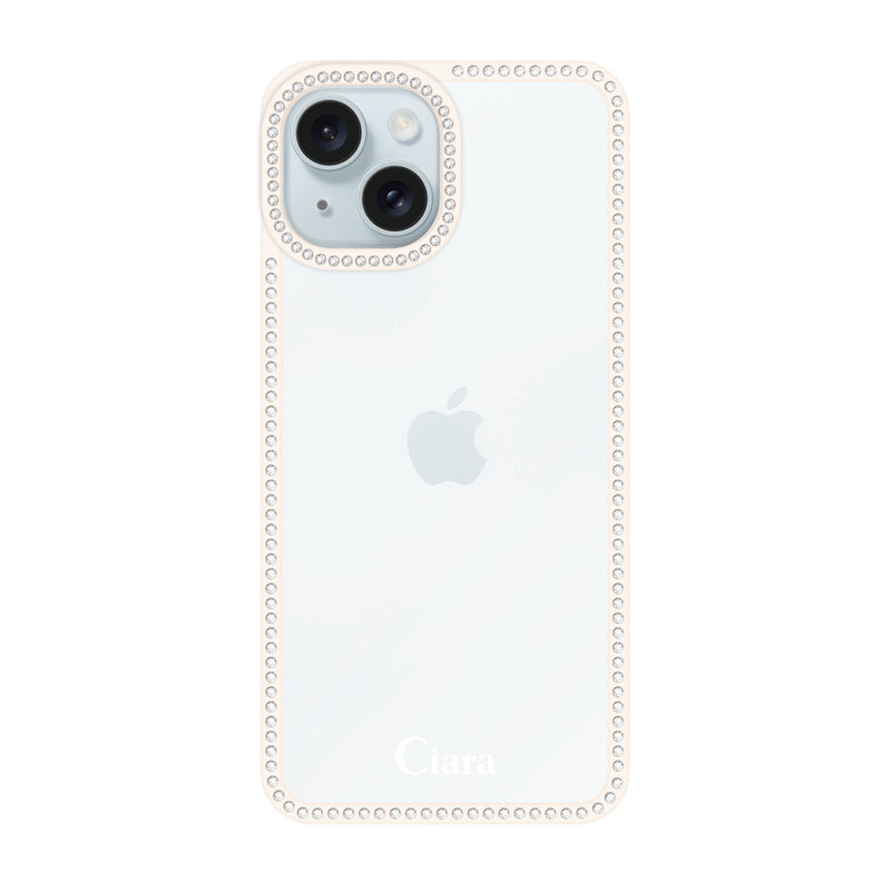 iPhoneケース ラインストーンフレーム クリアケース ロゴ