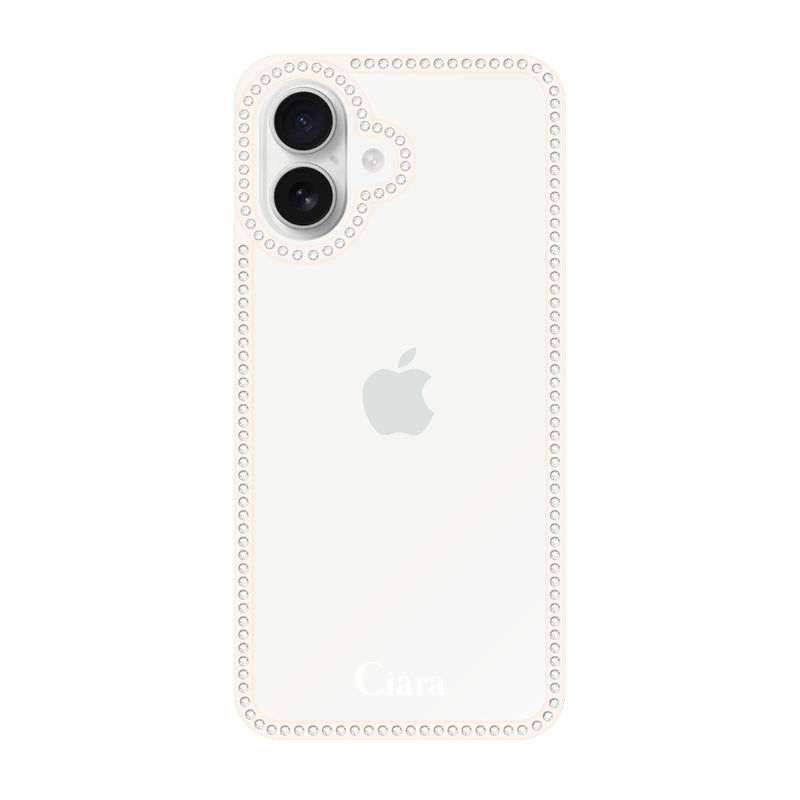 iPhoneケース ラインストーンフレーム クリアケース ロゴ
