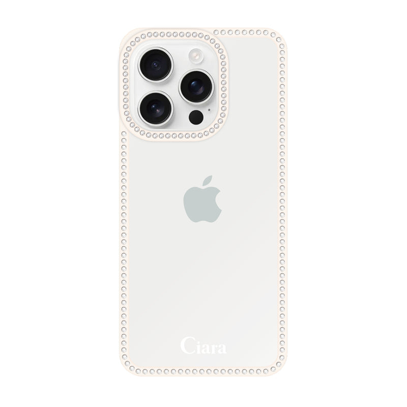 iPhoneケース ラインストーンフレーム クリアケース ロゴ