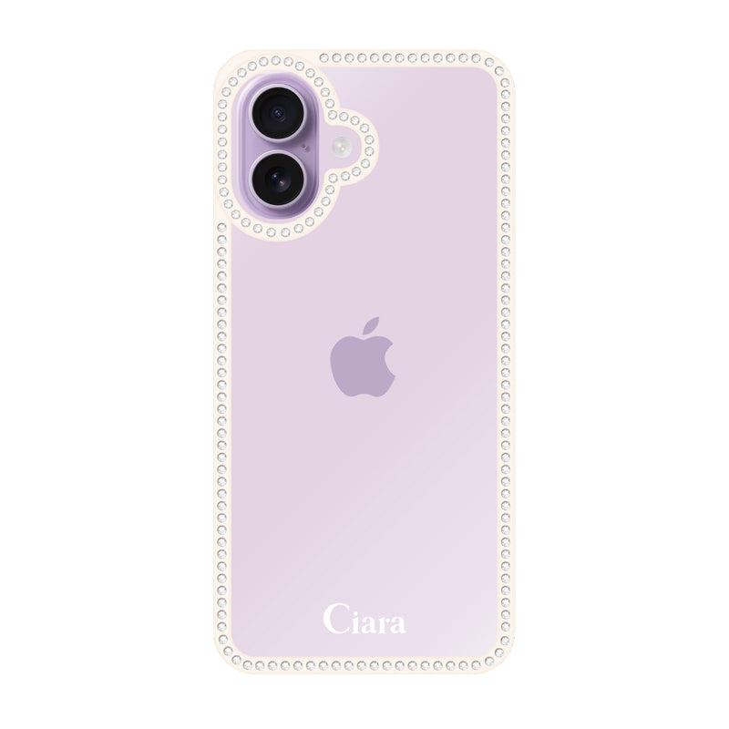 iPhoneケース ラインストーンフレーム クリアケース ロゴ