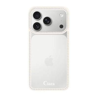 iPhoneケース ラインストーンフレーム クリアケース ロゴ