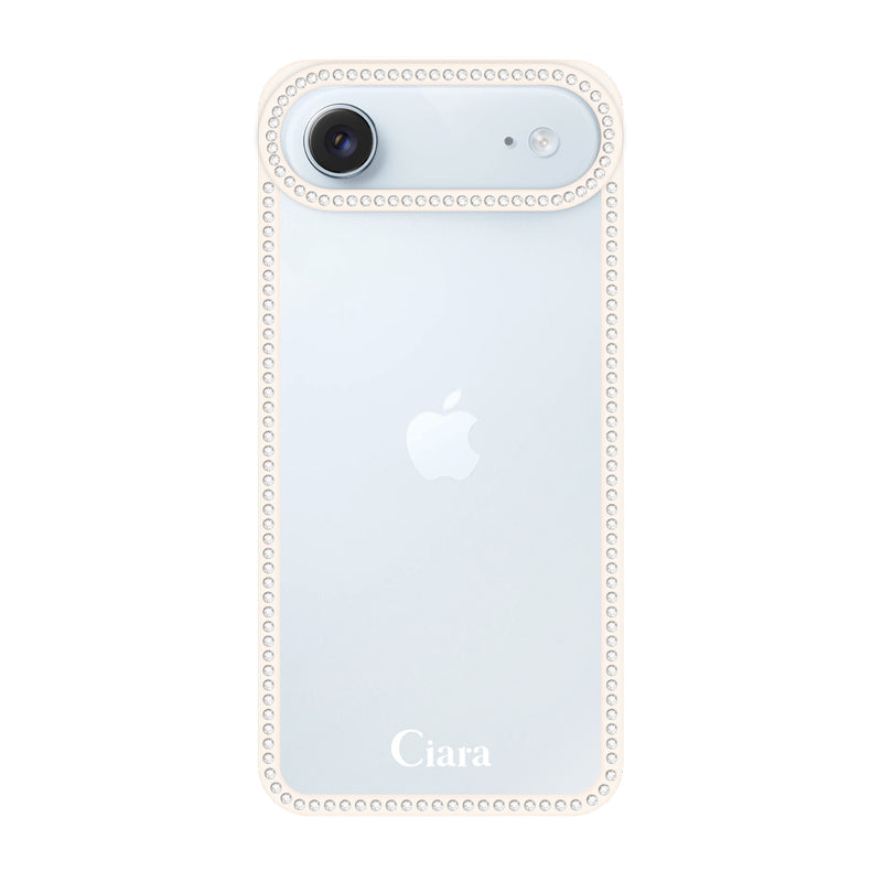 iPhoneケース ラインストーンフレーム クリアケース ロゴ