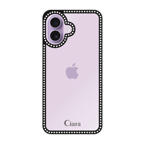 iPhoneケース ラインストーンフレーム クリアケース ロゴ