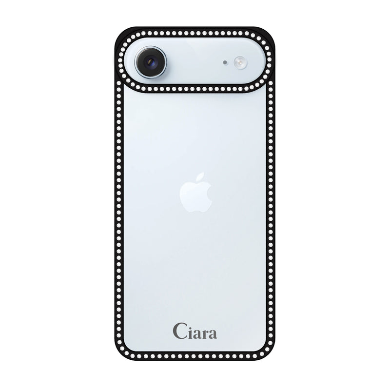 iPhoneケース ラインストーンフレーム クリアケース ロゴ