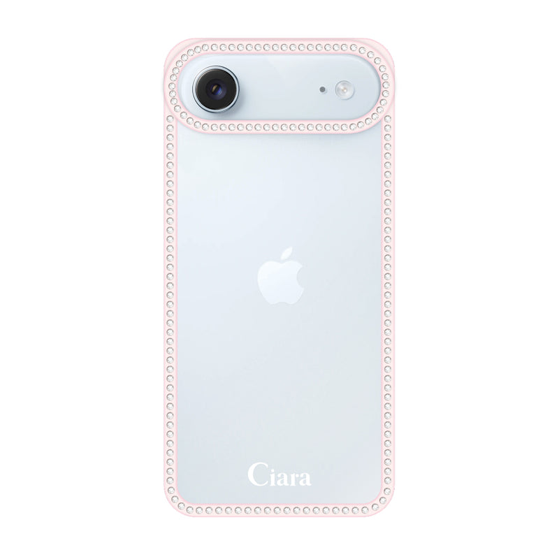 iPhoneケース ラインストーンフレーム クリアケース ロゴ