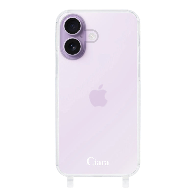 iPhoneケース ストラップクリアケース ロゴ
