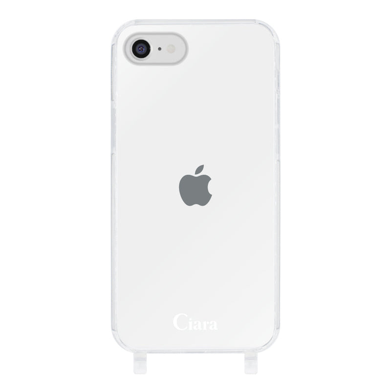 iPhoneケース ストラップクリアケース ロゴ
