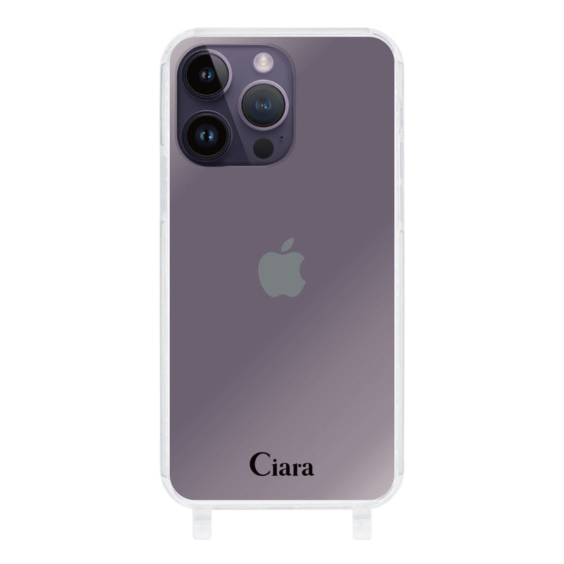 iPhoneケース ストラップクリアケース ロゴ