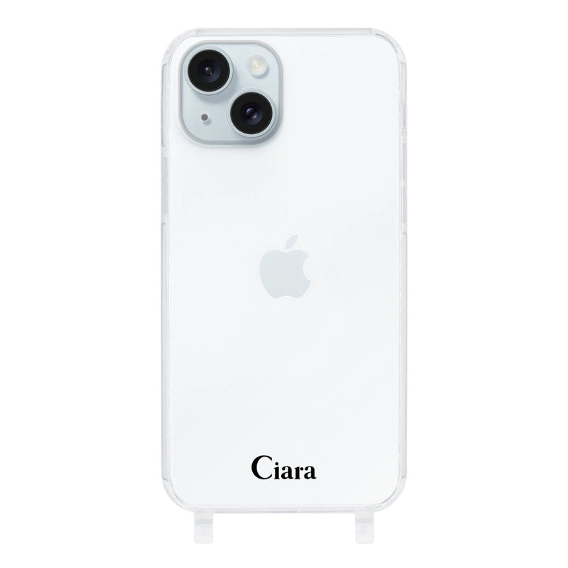iPhoneケース ストラップクリアケース ロゴ