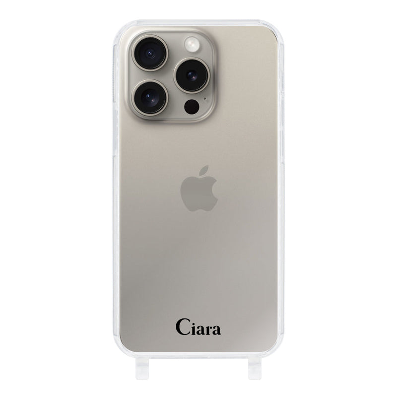 iPhoneケース ストラップクリアケース ロゴ