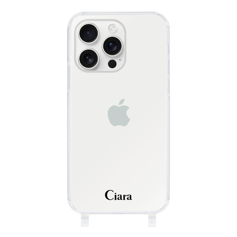 iPhoneケース ストラップクリアケース ロゴ