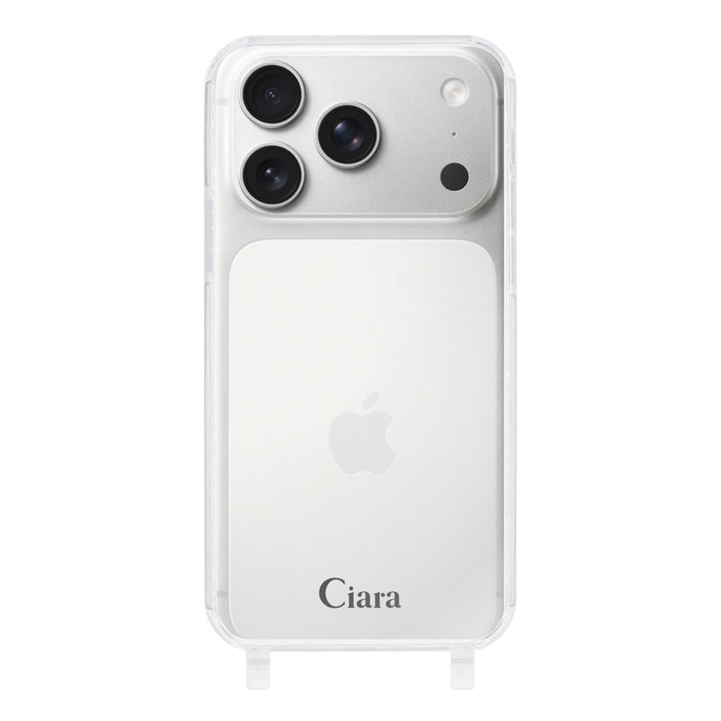 iPhoneケース ストラップクリアケース ロゴ