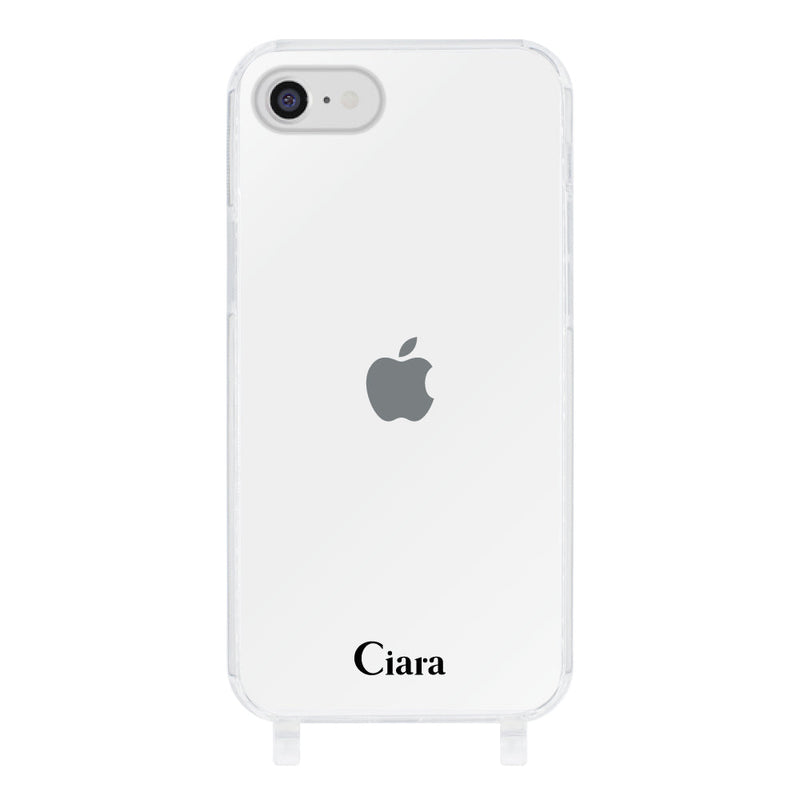 iPhoneケース ストラップクリアケース ロゴ