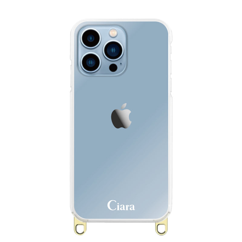 iPhoneケース 2WAYストラップクリアケース ロゴ