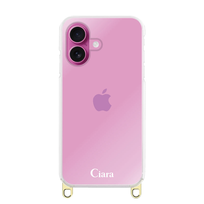 iPhoneケース 2WAYストラップクリアケース ロゴ