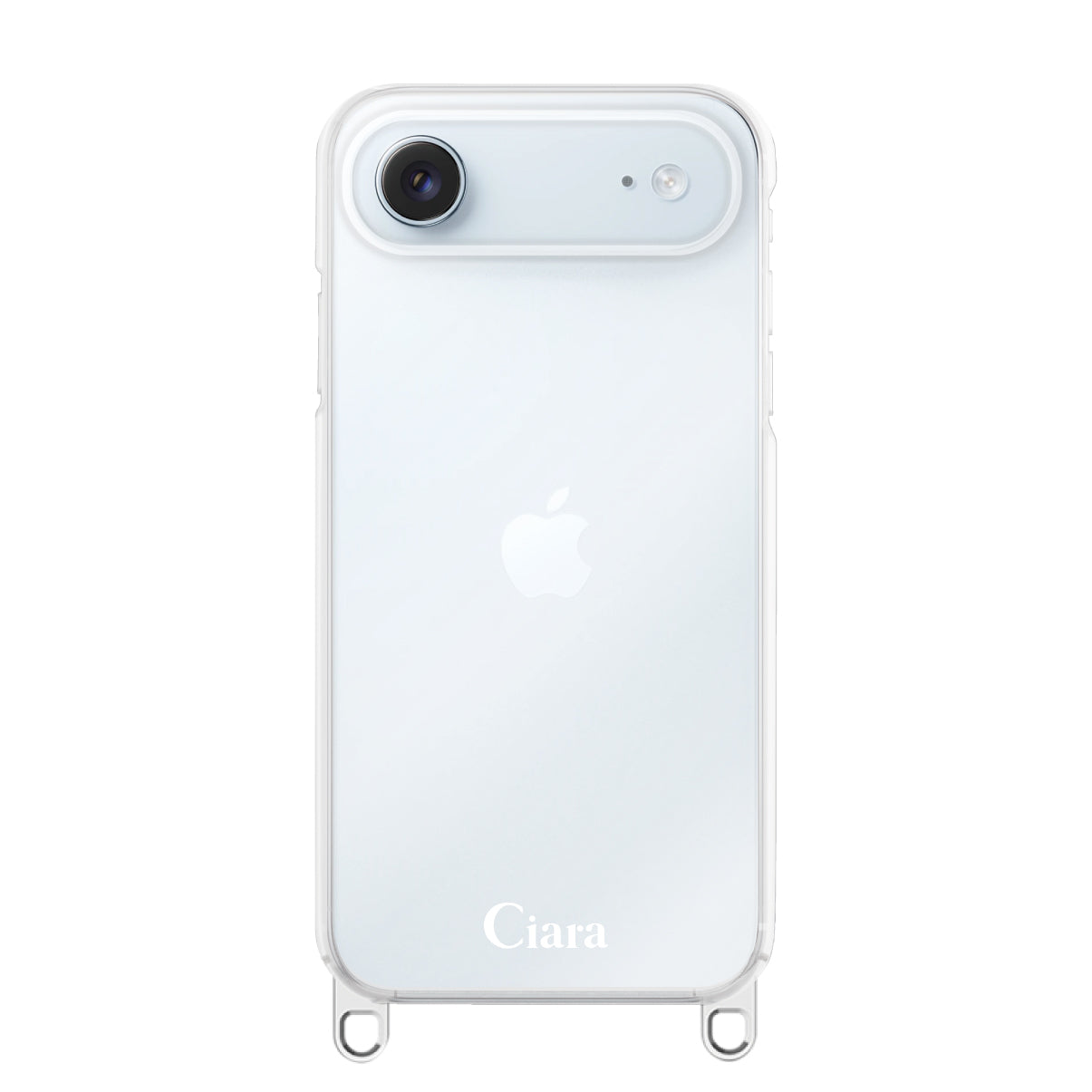 iPhoneAir ストラップクリアケース ロゴ シルバー