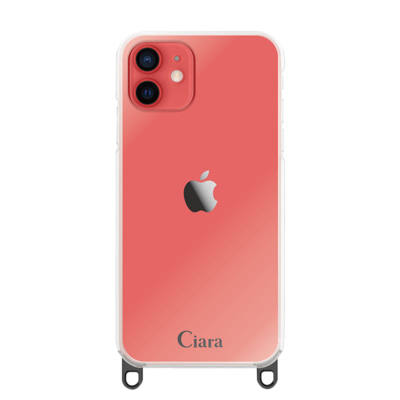 iPhoneケース 2WAYストラップクリアケース ロゴ