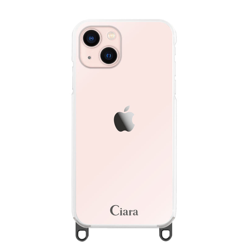 iPhoneケース 2WAYストラップクリアケース ロゴ