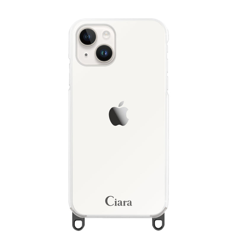 iPhoneケース 2WAYストラップクリアケース ロゴ