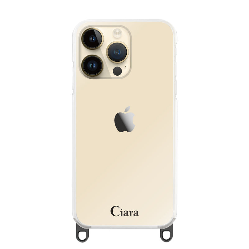 iPhoneケース 2WAYストラップクリアケース ロゴ