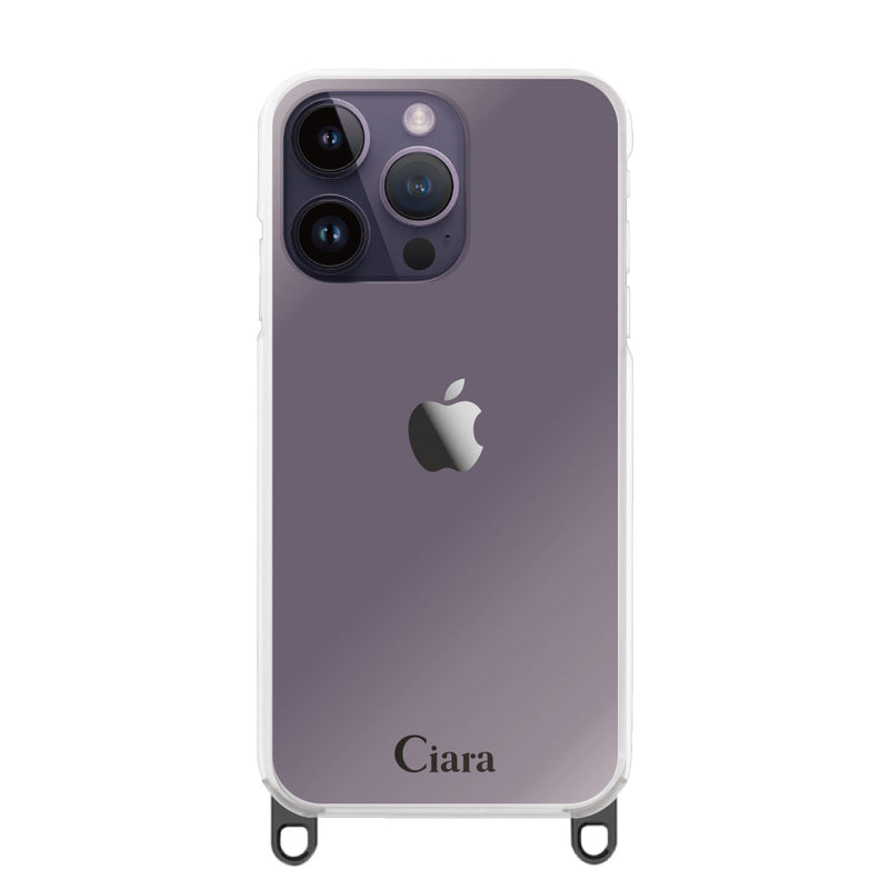 iPhoneケース 2WAYストラップクリアケース ロゴ
