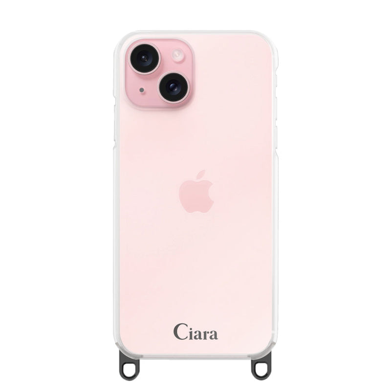 iPhoneケース 2WAYストラップクリアケース ロゴ