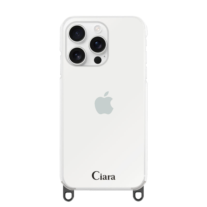 iPhoneケース 2WAYストラップクリアケース ロゴ