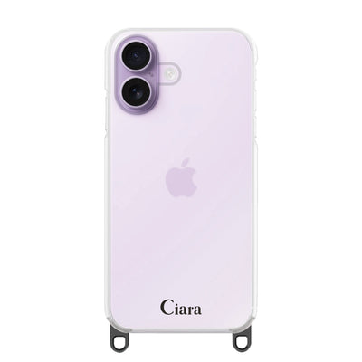 iPhoneケース 2WAYストラップクリアケース ロゴ