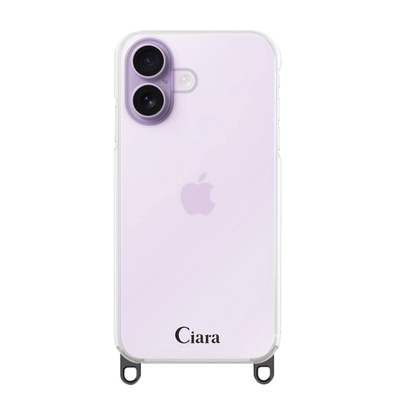 iPhoneケース 2WAYストラップクリアケース ロゴ